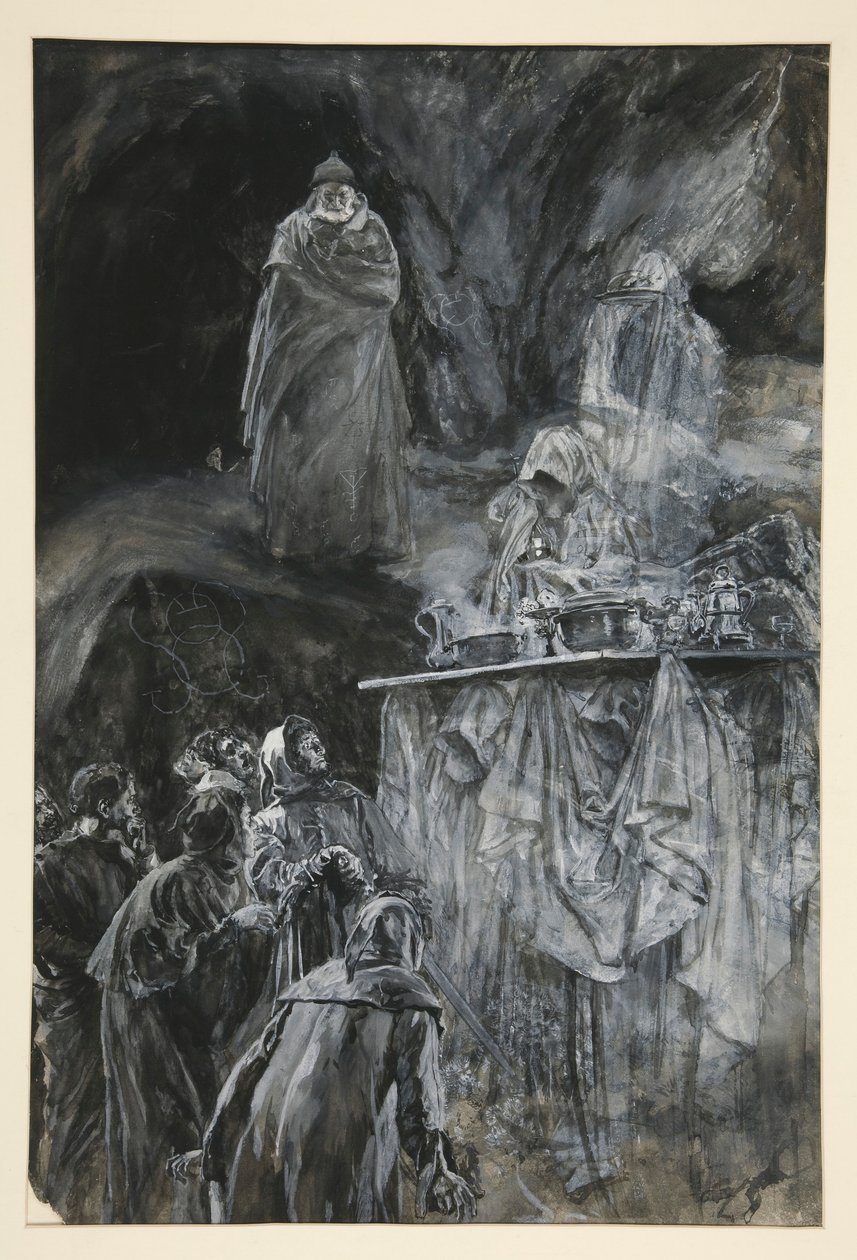 Le Banquet, illustration pour Acte III, Scène iii, La Tempête - Edwin Austin Abbey