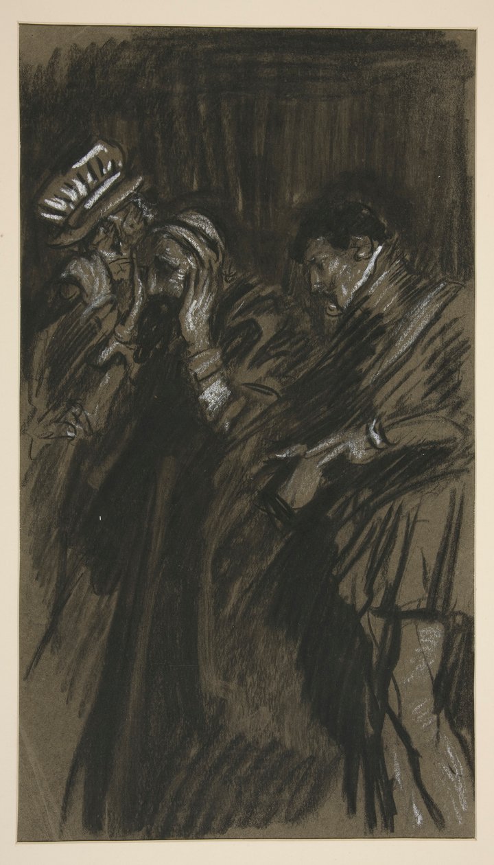 Trois hommes, étude pour La Mégère apprivoisée (?) - Edwin Austin Abbey