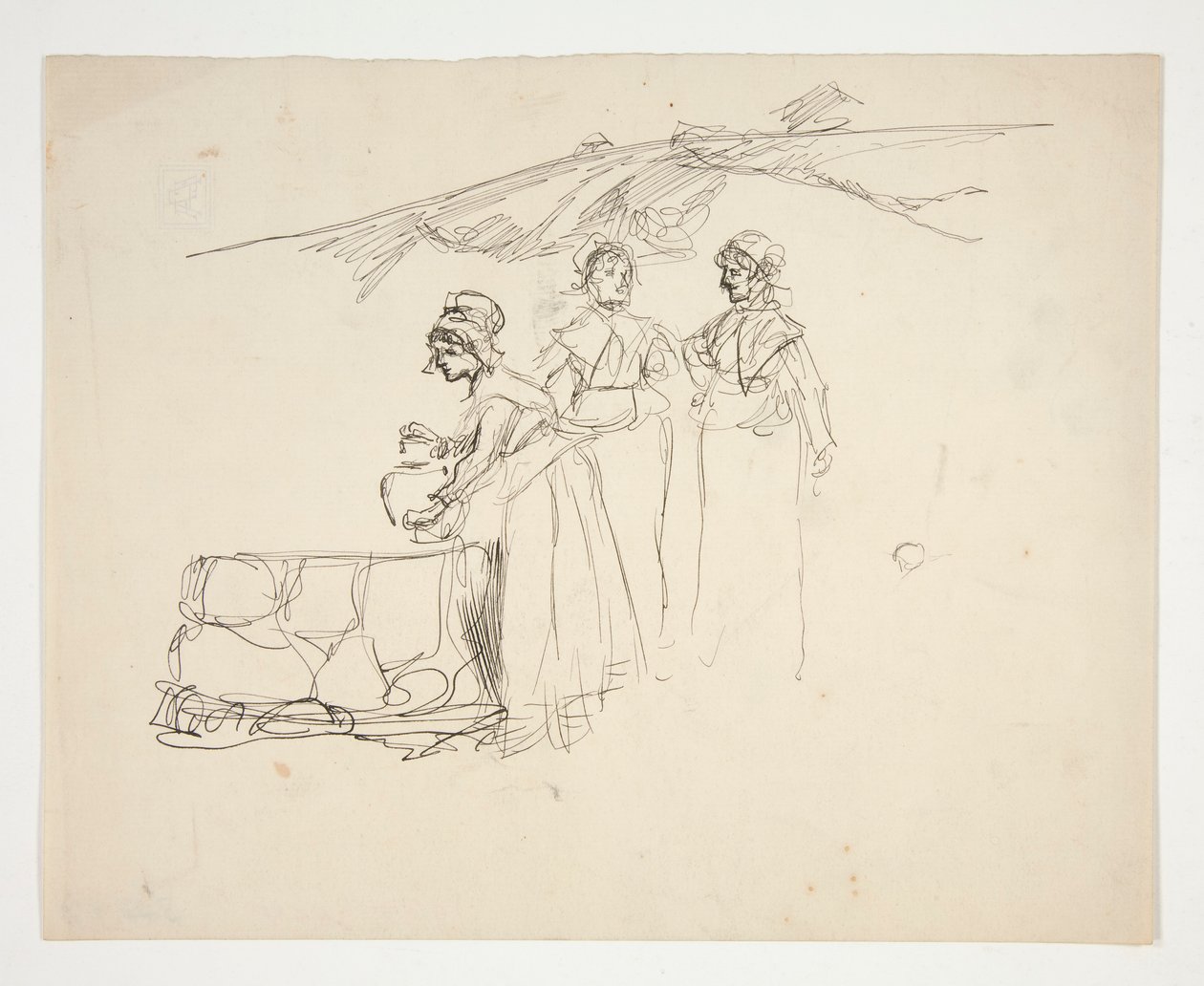 Trois femmes à un puits - illustration non identifiée - Edwin Austin Abbey