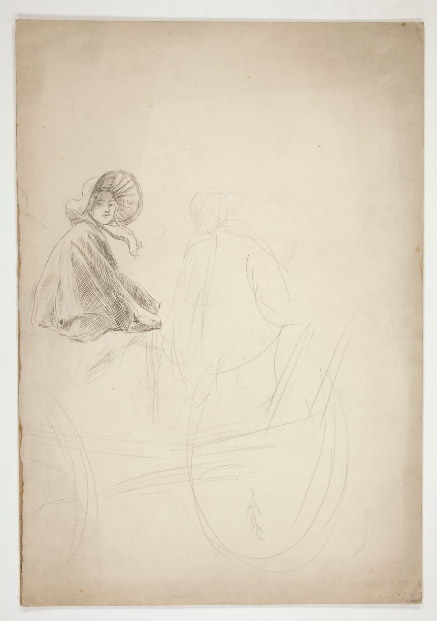 Deux figures assises sur une charrette - Edwin Austin Abbey