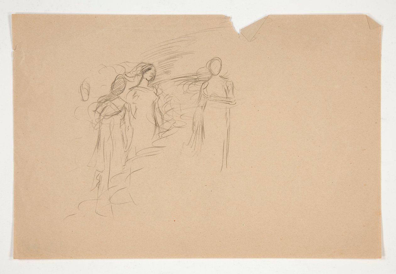 Illustration non identifiée - Étude de trois figures féminines - Edwin Austin Abbey