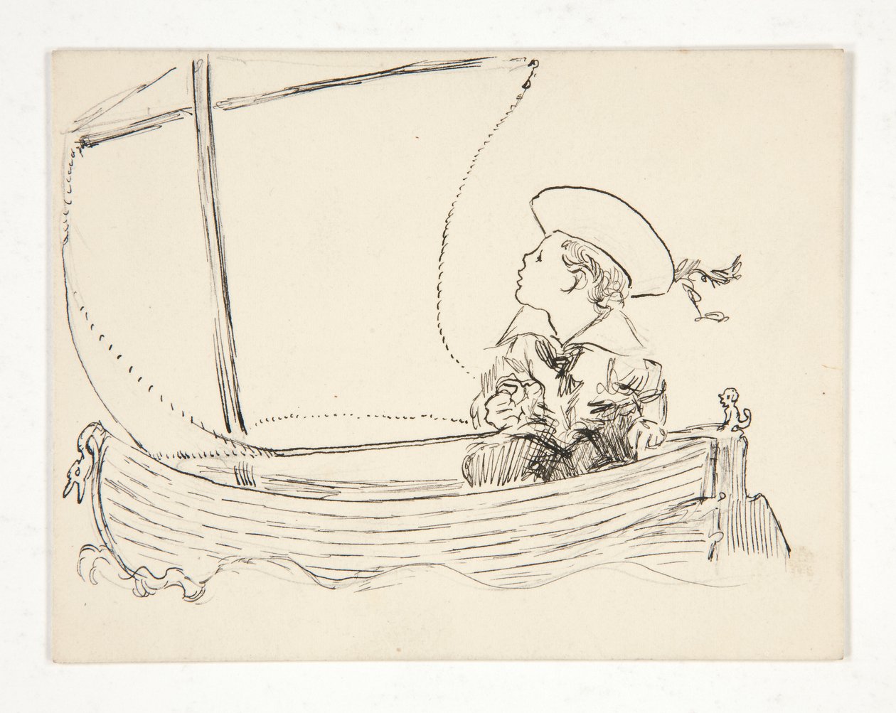 Illustration non identifiée [Garçon dans un petit bateau] - Edwin Austin Abbey