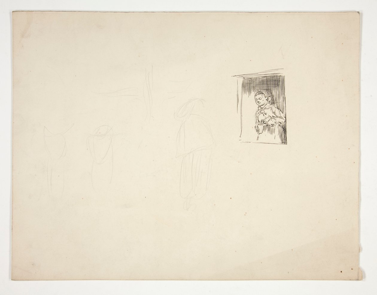 Femme à la fenêtre - illustration non identifiée - Edwin Austin Abbey