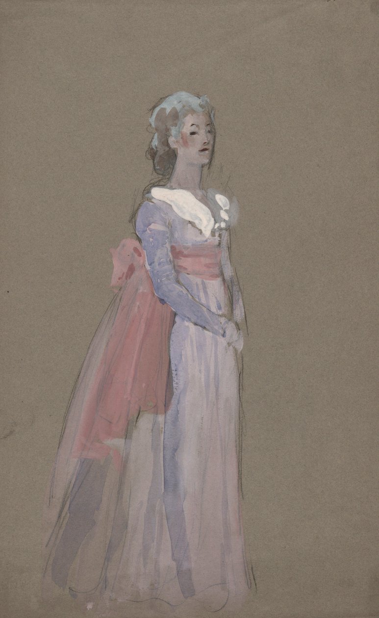 Femme en robe Empire - étude de costume pour La Tosca - Edwin Austin Abbey