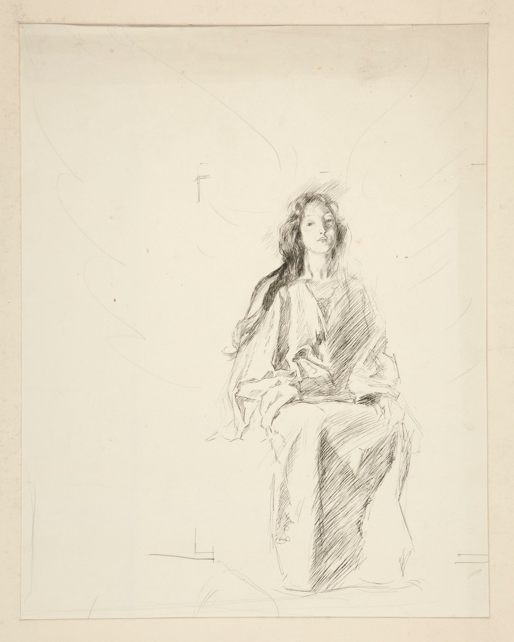 Femme assise, esquisse pour une pièce de Shakespeare non identifiée - Edwin Austin Abbey