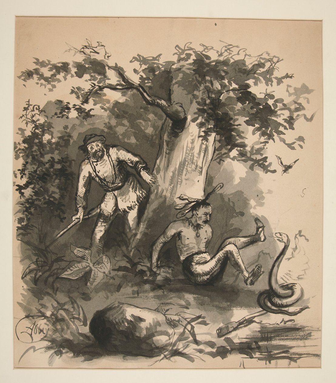 Scène boisée d