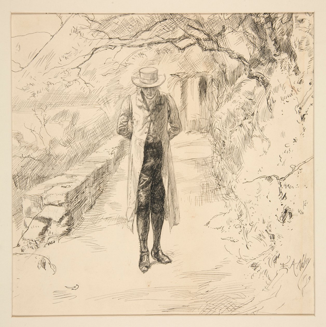 Wordsworth marche dans les bois : La série des Lacs anglais et des hommes, de Harper - Edwin Austin Abbey
