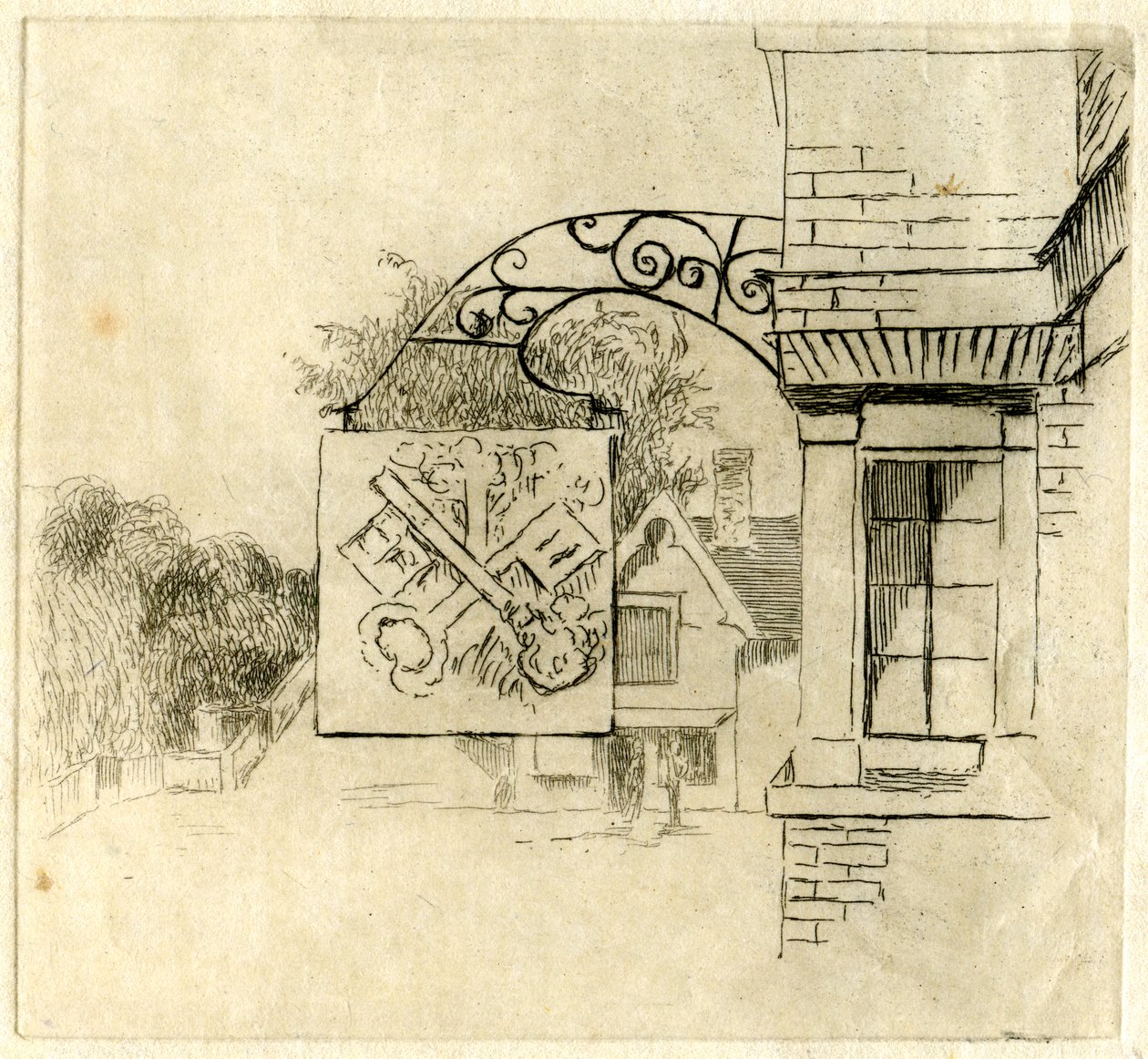 Enseigne des Clés Croisées, St Neots, Cambridgeshire, 1881 - Edwin Edwards