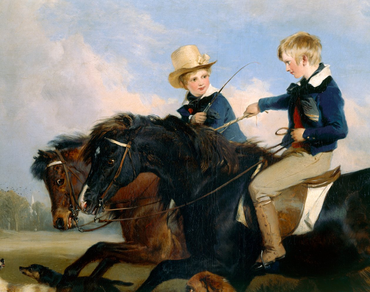 Le Hon. E. S. Russell et son frère (détail) - Edwin Landseer