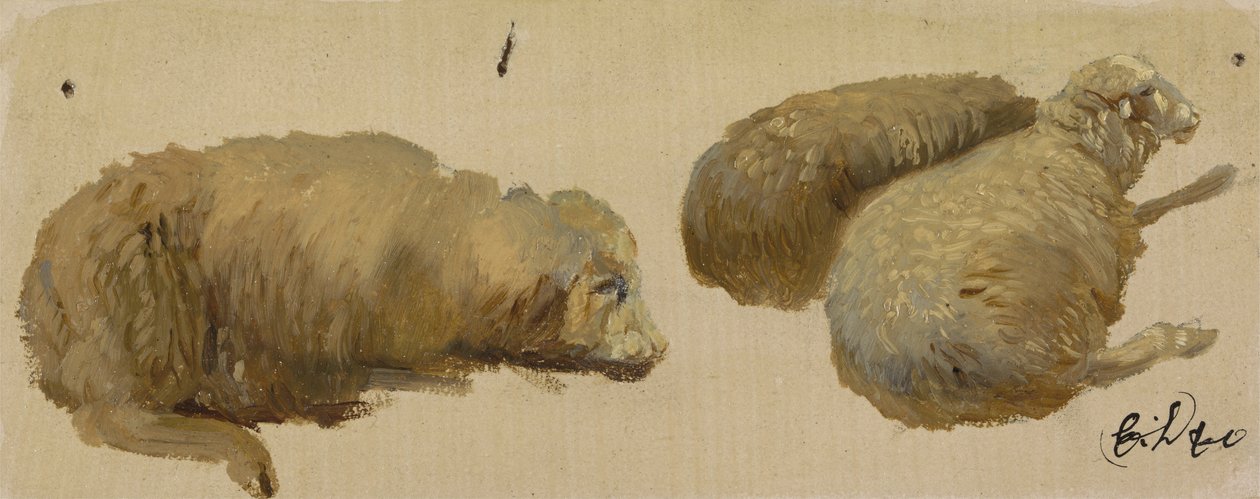 Trois moutons au repos - Edwin Landseer