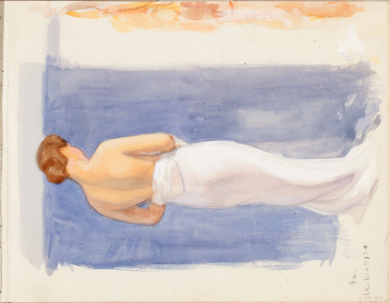 « La toilette », page tirée du carnet de croquis de Järnefelt - Eero Järnefelt