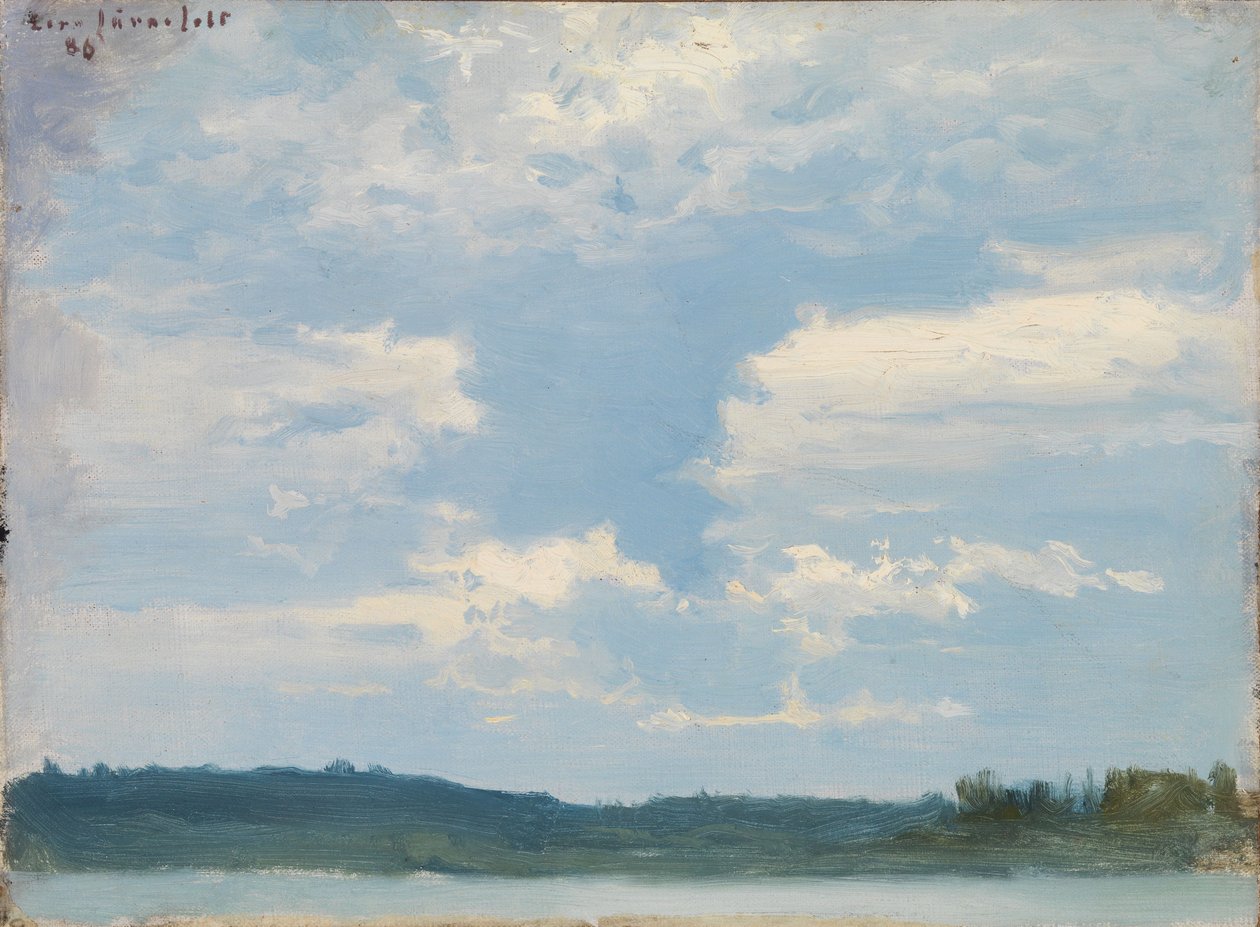 Paysage lacustre, ciel nuageux - Eero Järnefelt