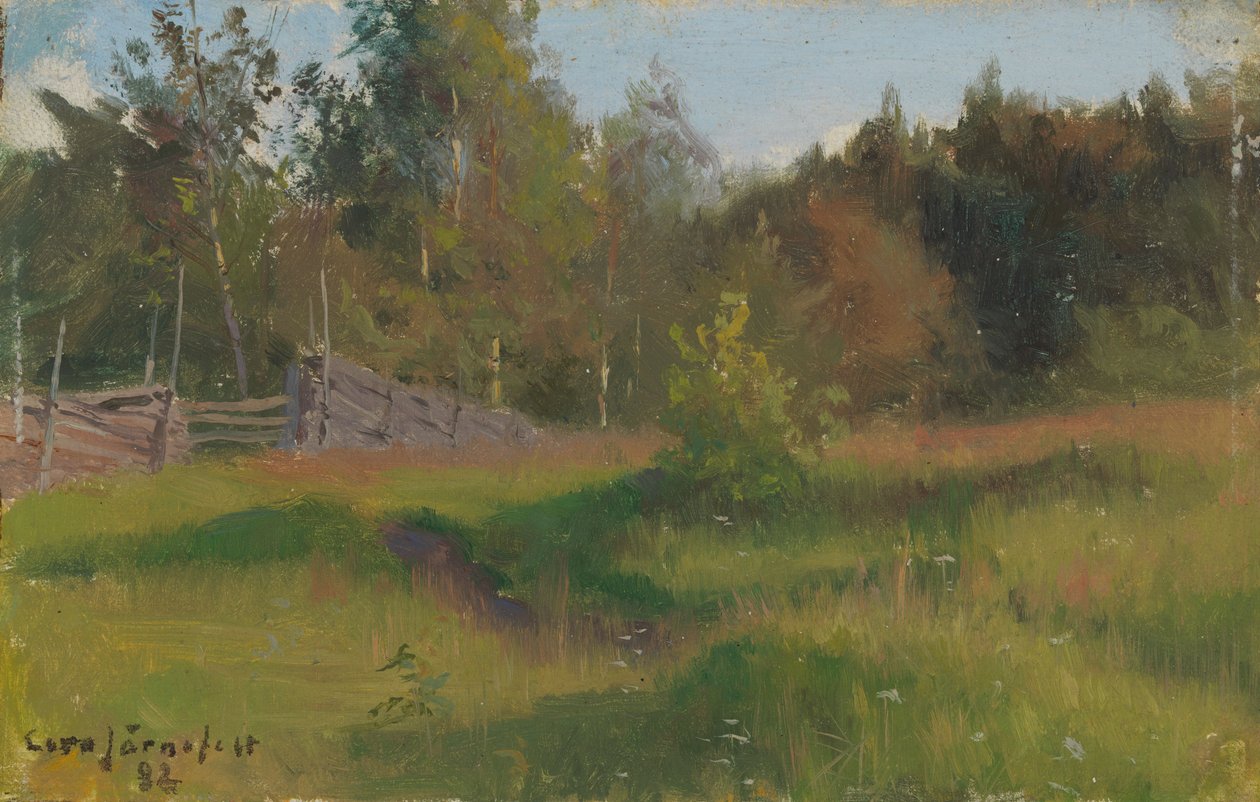 Prairie et clôture - Eero Järnefelt