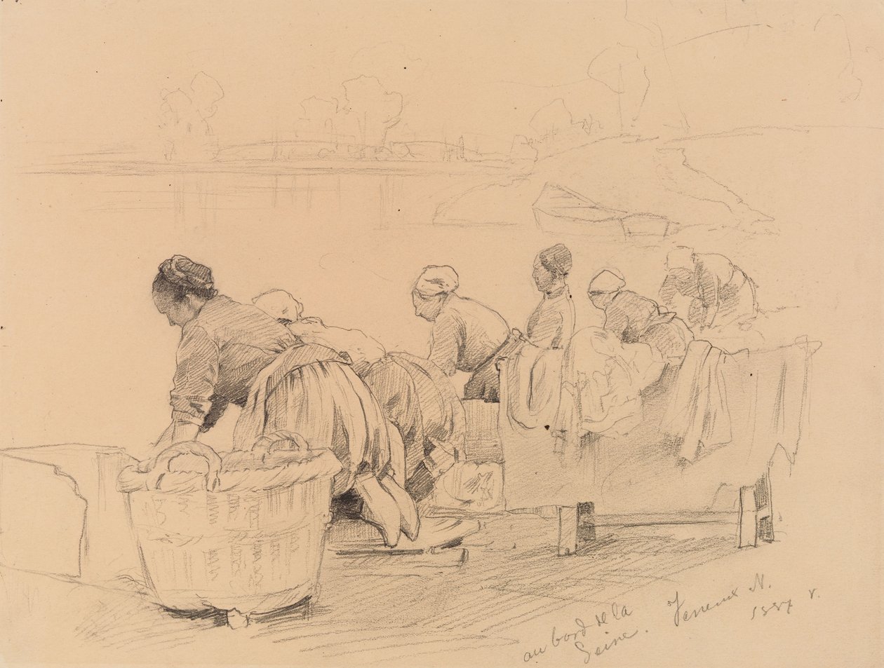 Lavandières au bord de la Seine - Eero Järnefelt