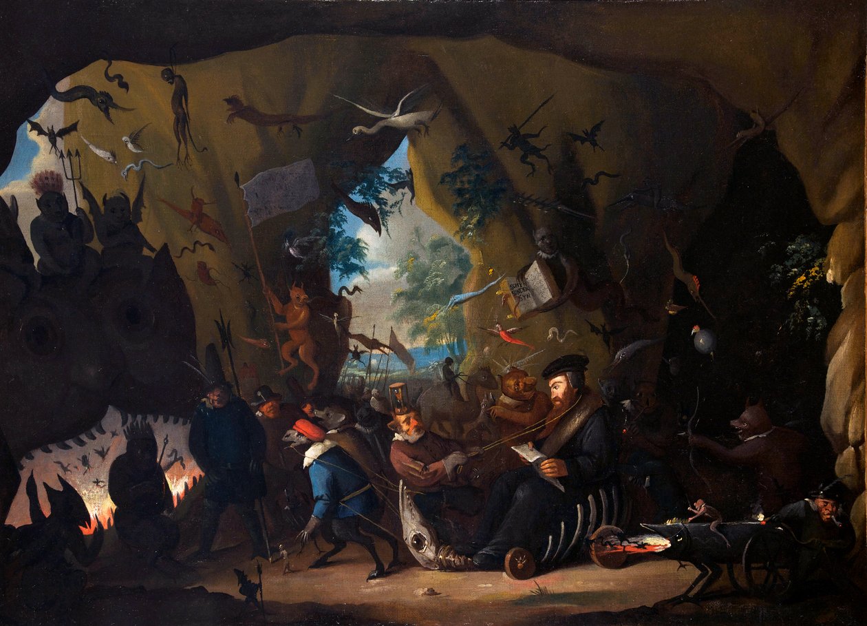 Jean Calvin en enfer - Egbert van II The Younger Heemskerk