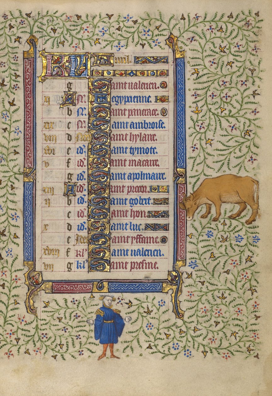 Page du calendrier pour le mois d