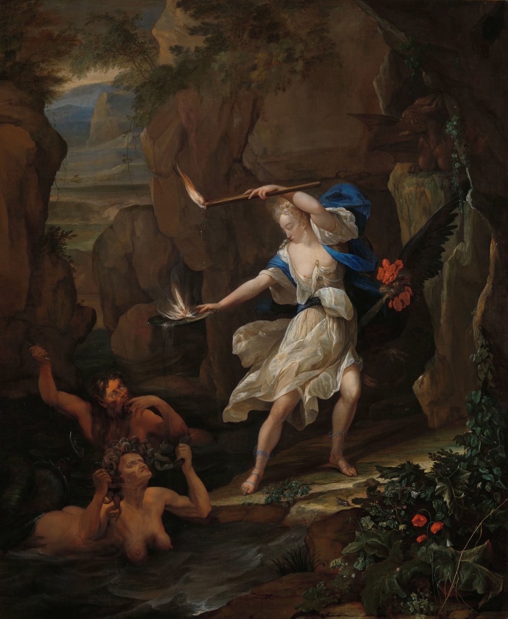 Circé punit Glaucus en transformant Scylla en monstre - Eglon van der Neer