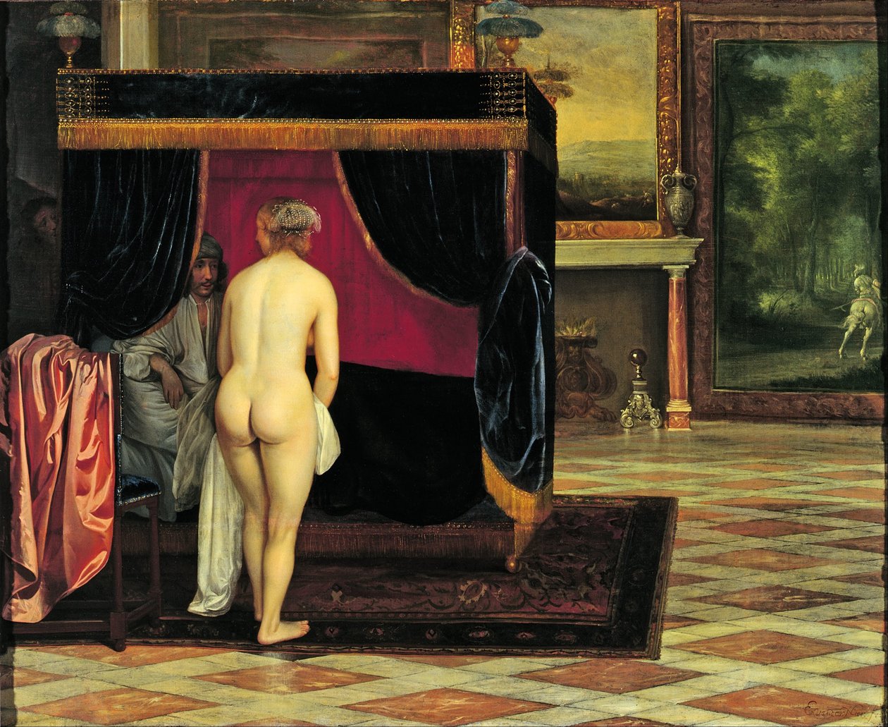La femme de Candaule découvrant Gyges caché - Eglon van der Neer
