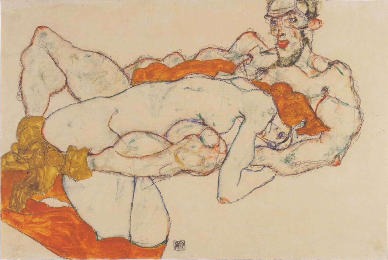 Couple amoureux - Egon Schiele