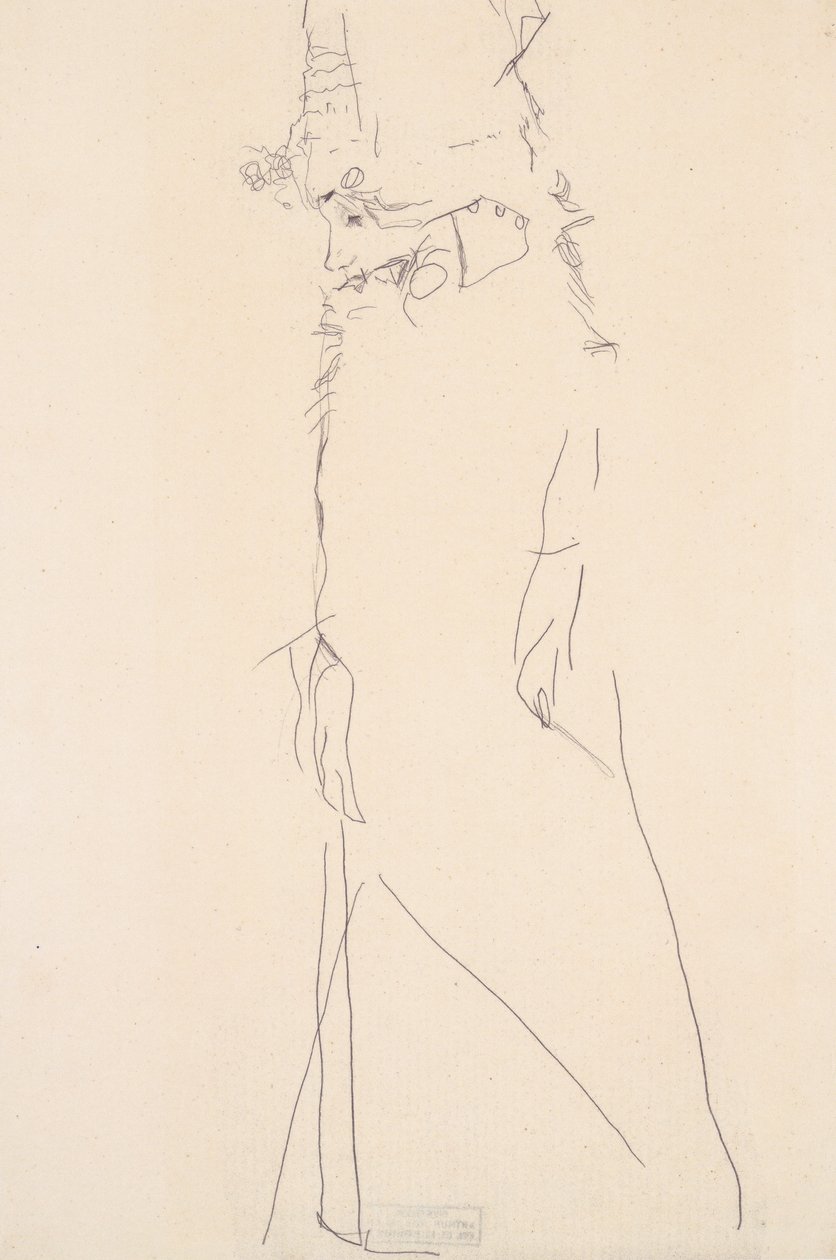 Portrait de Gerti Schiele aux yeux fermés - Egon Schiele