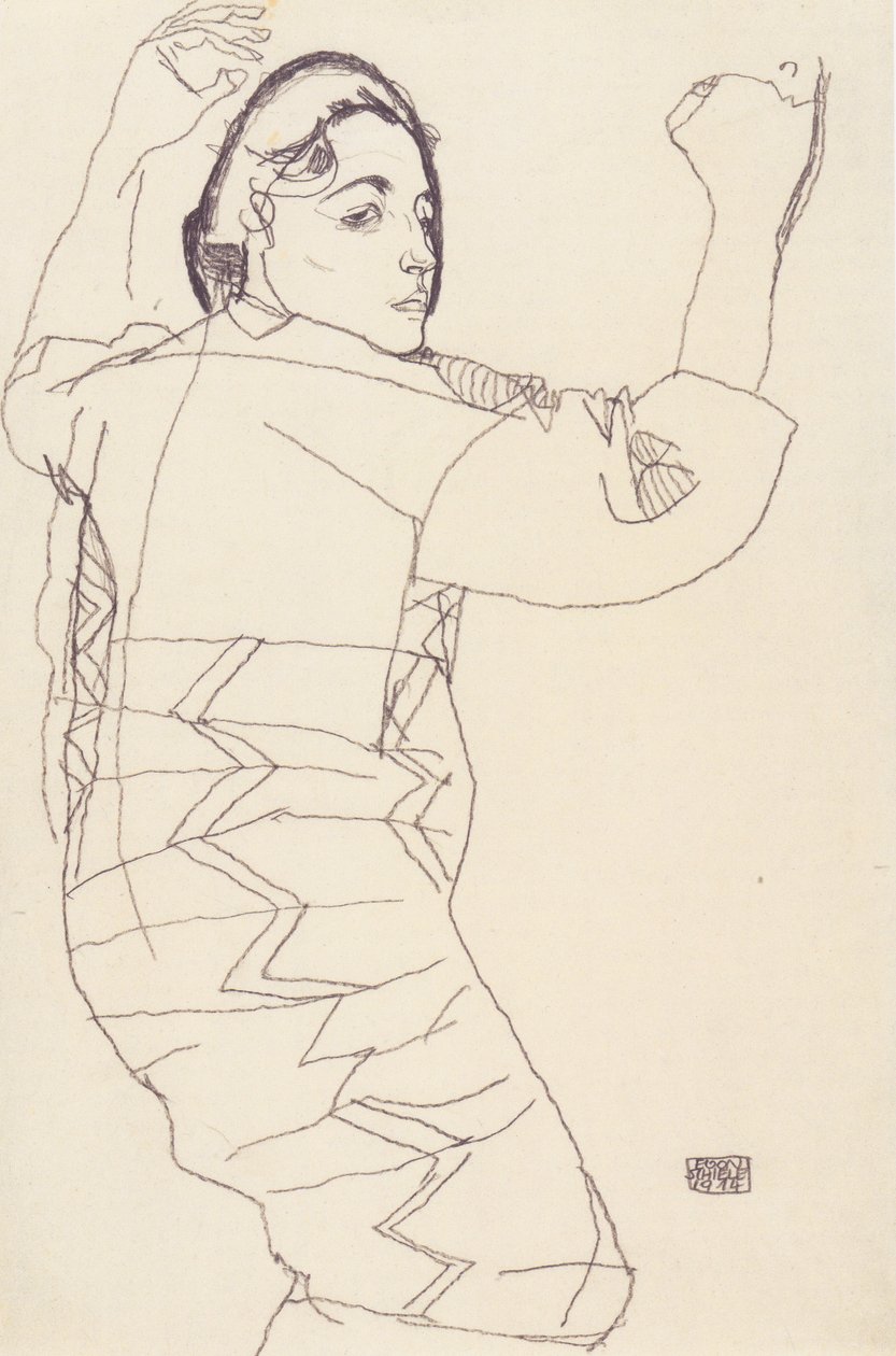 Étude de portrait de Friederike Maria Beer - Egon Schiele