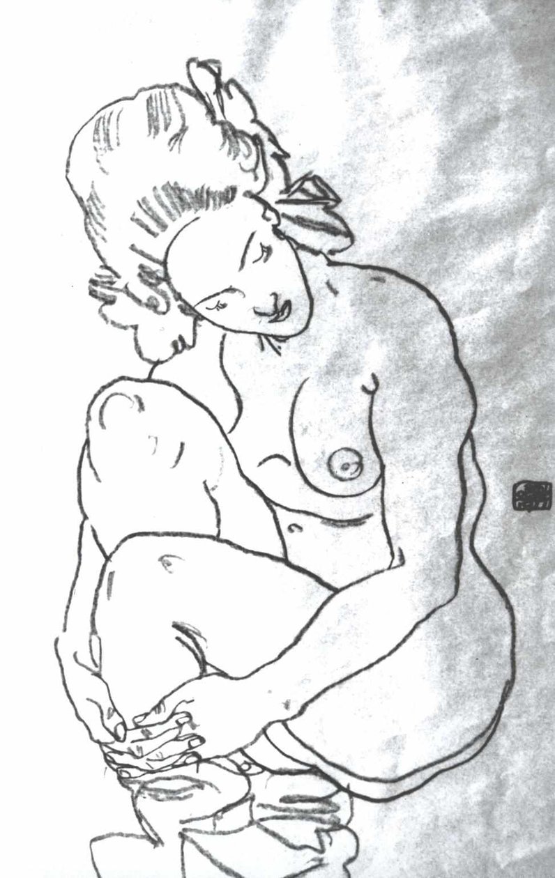 Nu accroupi - Egon Schiele