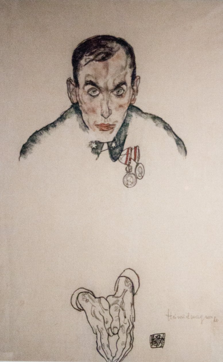 Esquisse de portrait du sous-lieutenant Heinrich Wagner - Egon Schiele
