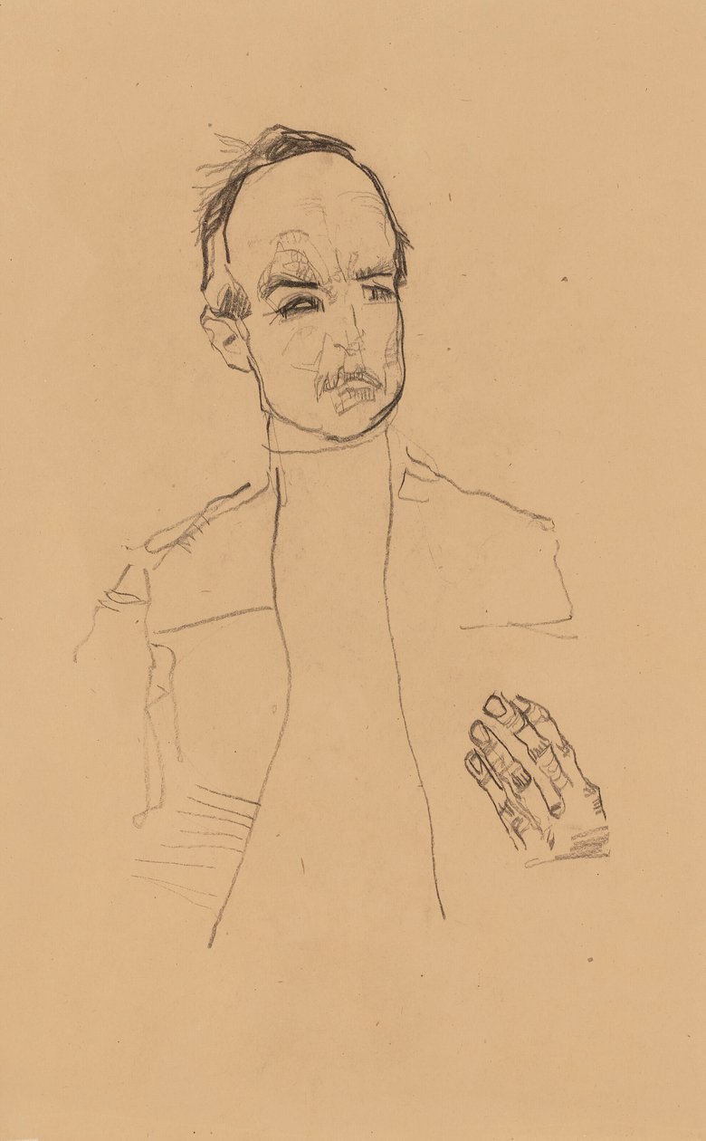 2022 NYR 20682 0724 001(egon schiele boubou assis aux mains jointes étude de portrait dr oska011034) - Egon Schiele