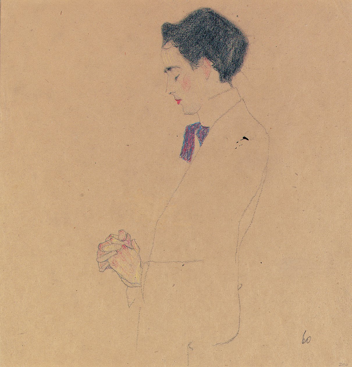 Anton Faistauer avec les mains croisées, 1909 - Egon Schiele