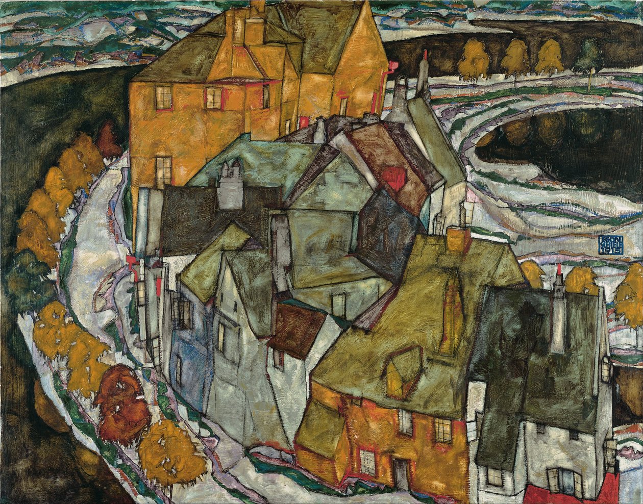 Le Häuserbogen II (« Inselstadt ») - Egon Schiele