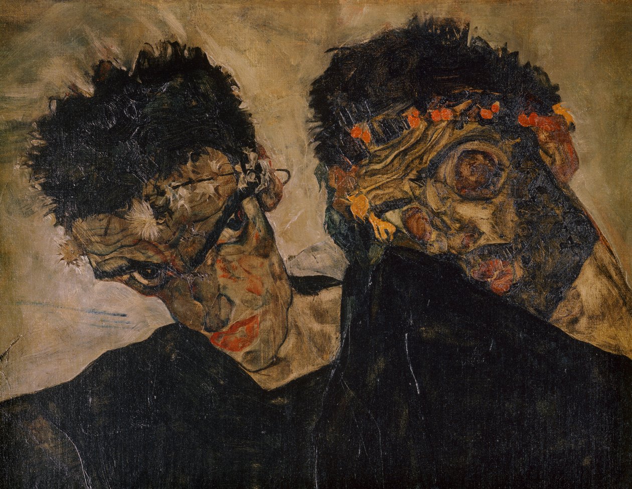 Die Eremiten (huile sur toile) - Egon Schiele