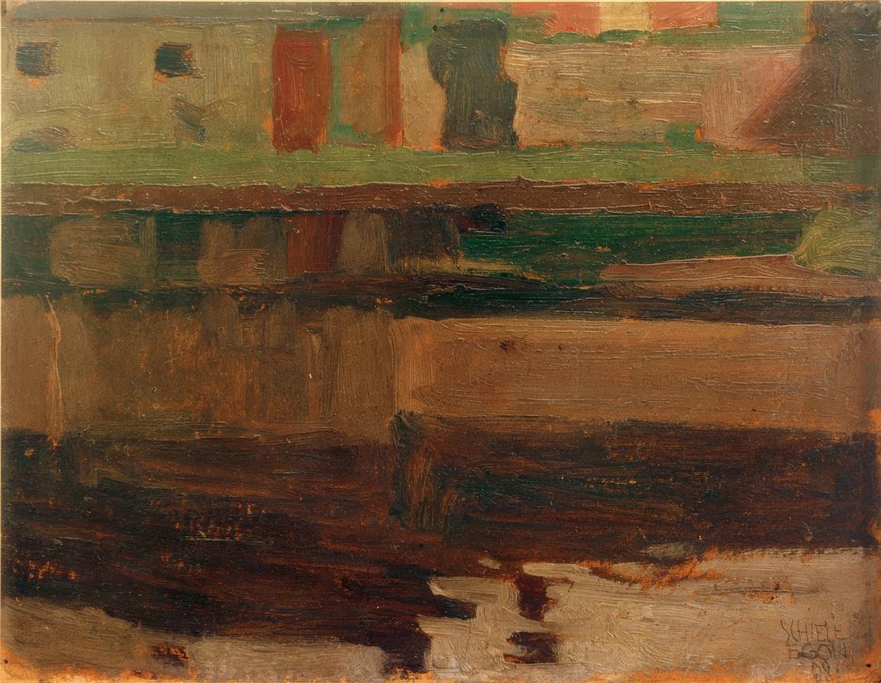 Maisons au bord de la rivière I - Egon Schiele