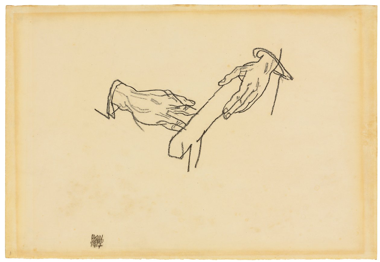 Étude de main, Dr. Viktor Ritter von Bauer, 1917 - Egon Schiele