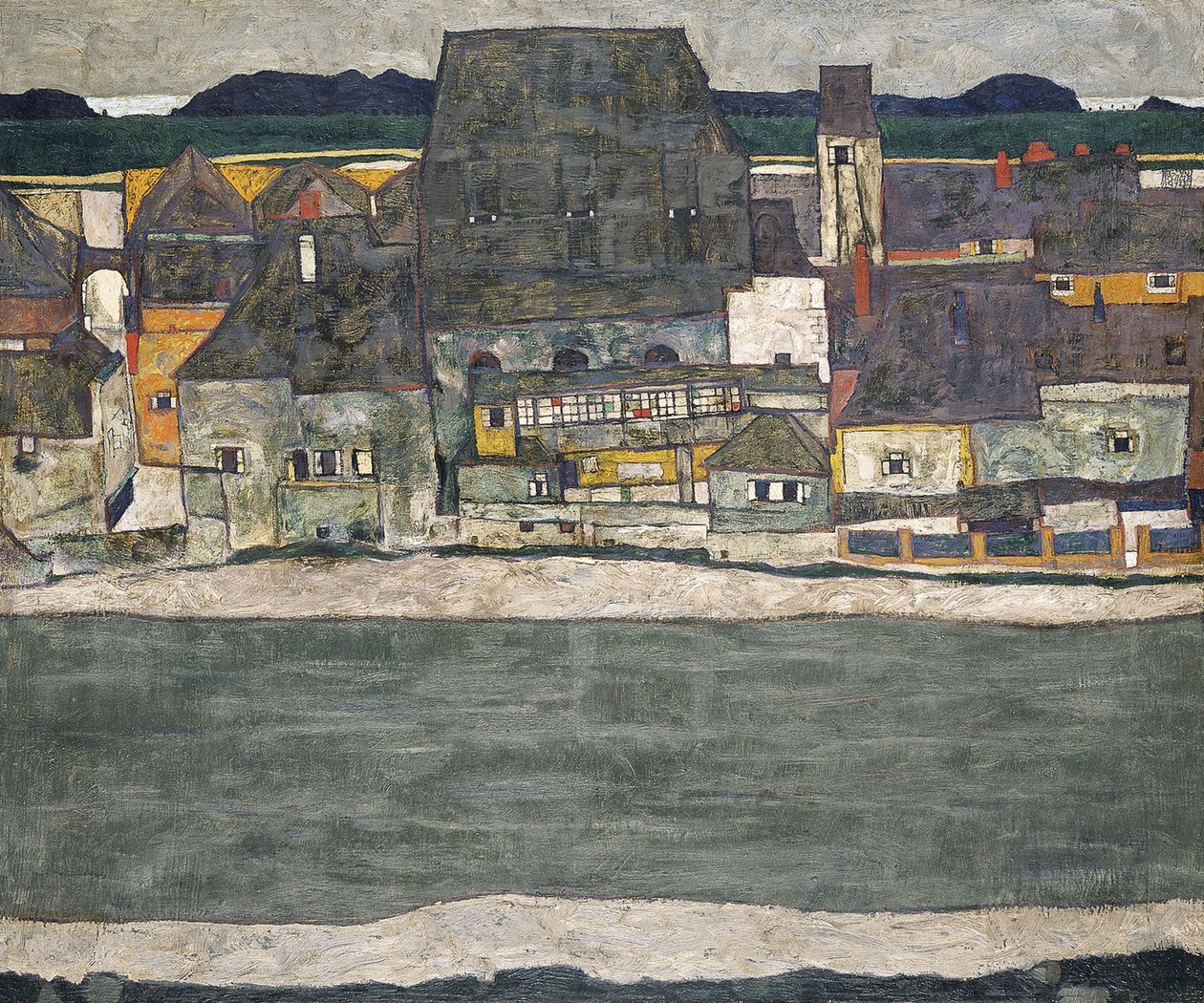 Maisons sur la rivière La Vieille Ville, 1914 - Egon Schiele