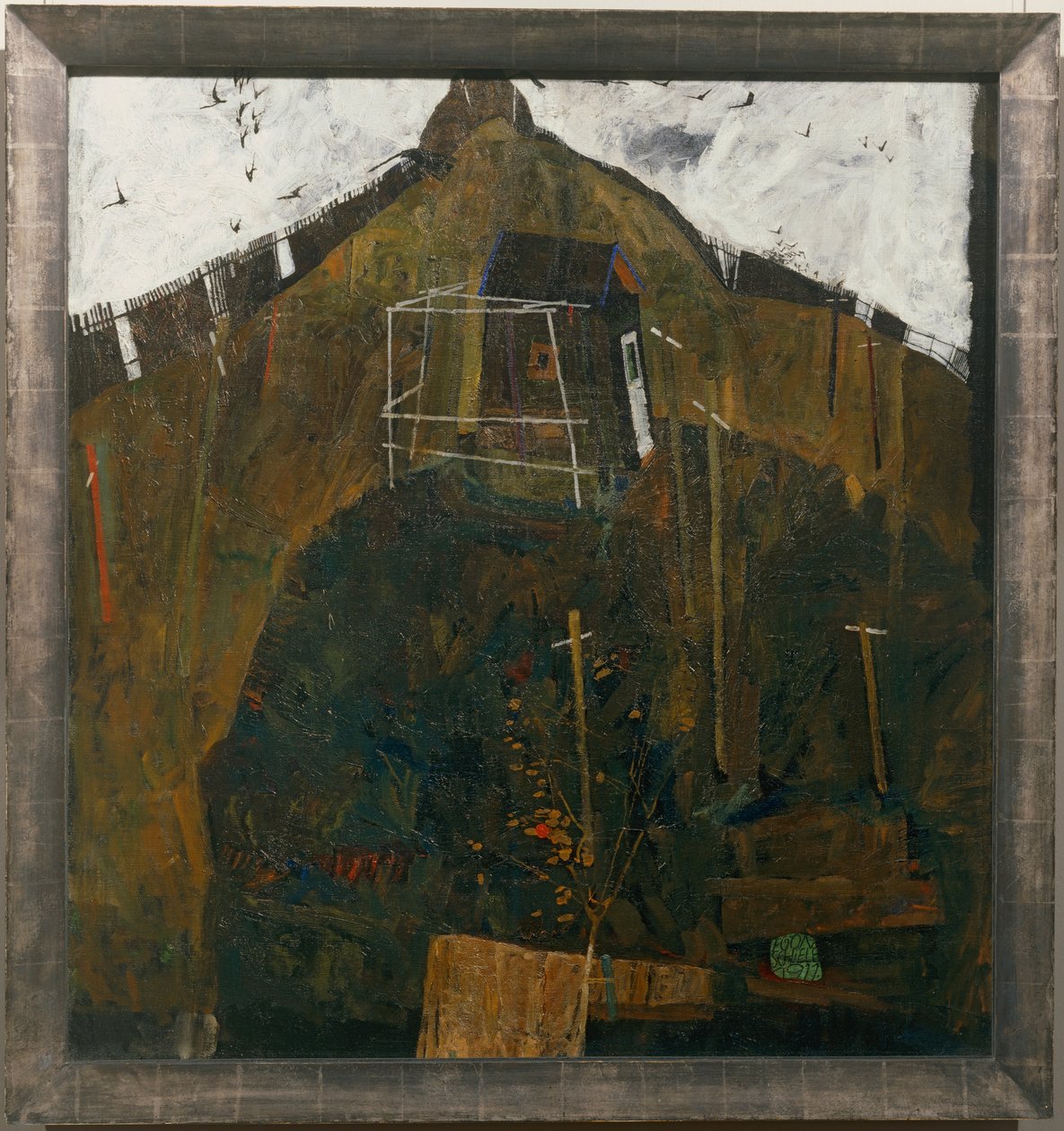 Rabenlandschaft, - Paysage avec corbeaux ... (huile sur toile) - Egon Schiele