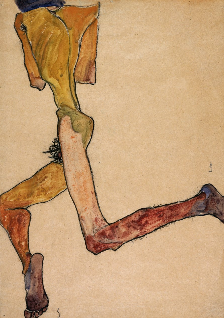 Homme nu allongé, 1910 - Egon Schiele