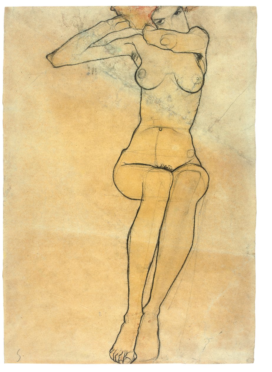 Nu assis, 1910 - Egon Schiele