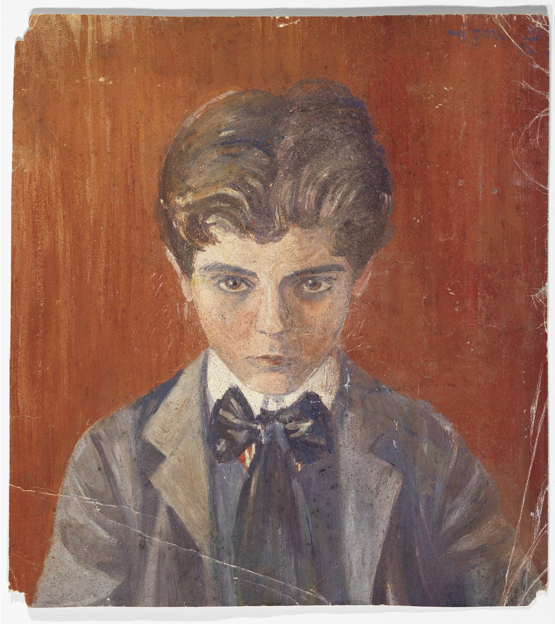 Autoportrait sur fond rouge - Egon Schiele