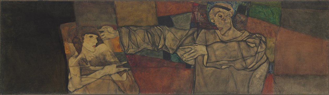 Autoportrait avec modèle - Egon Schiele
