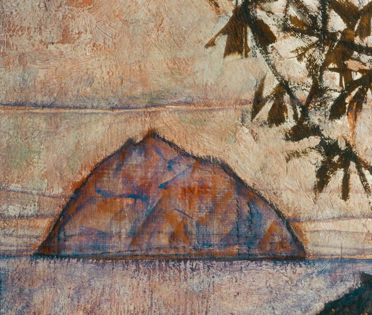 Versinkende Sonne (oil on canvas) - Egon Schiele