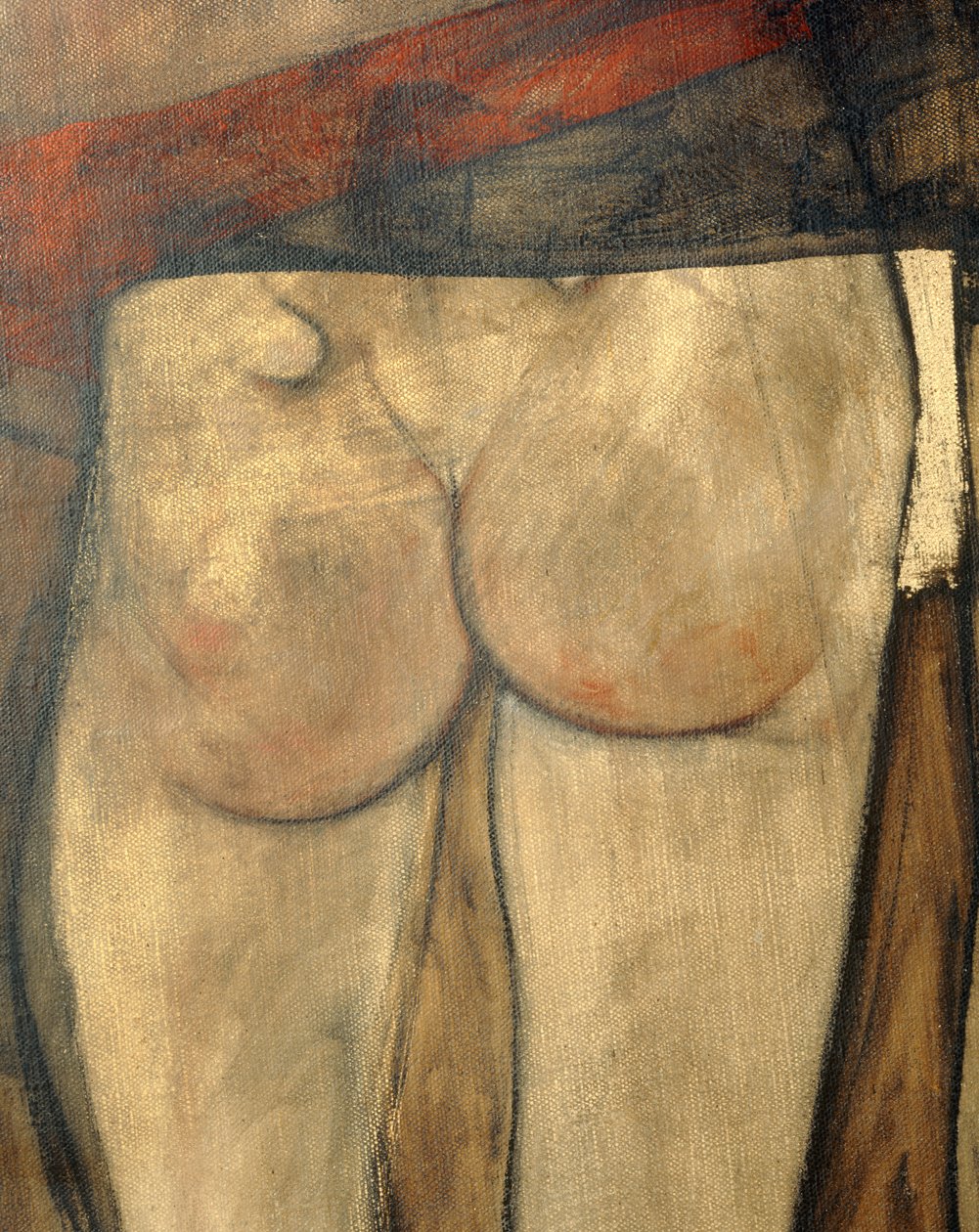 Nu féminin de dos avec drap d