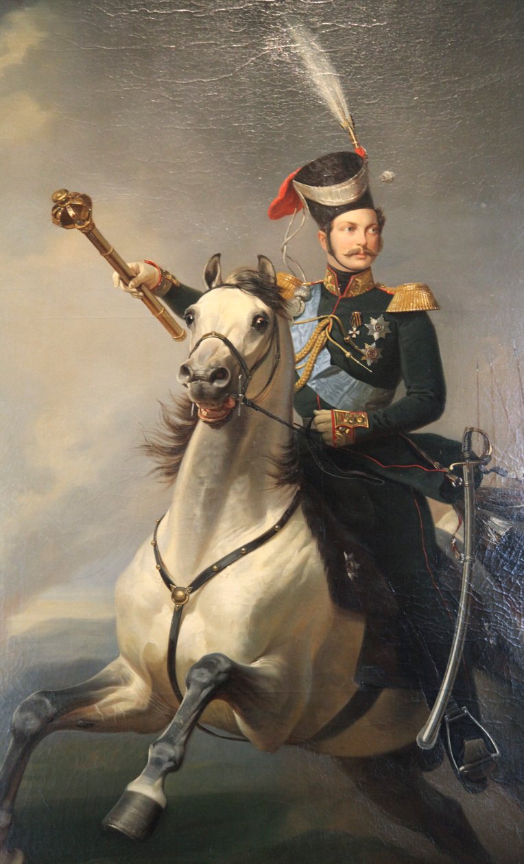 Portrait du tsarévitch Alexandre Nikolaïevitch à cheval, 1850s - Egor Botman