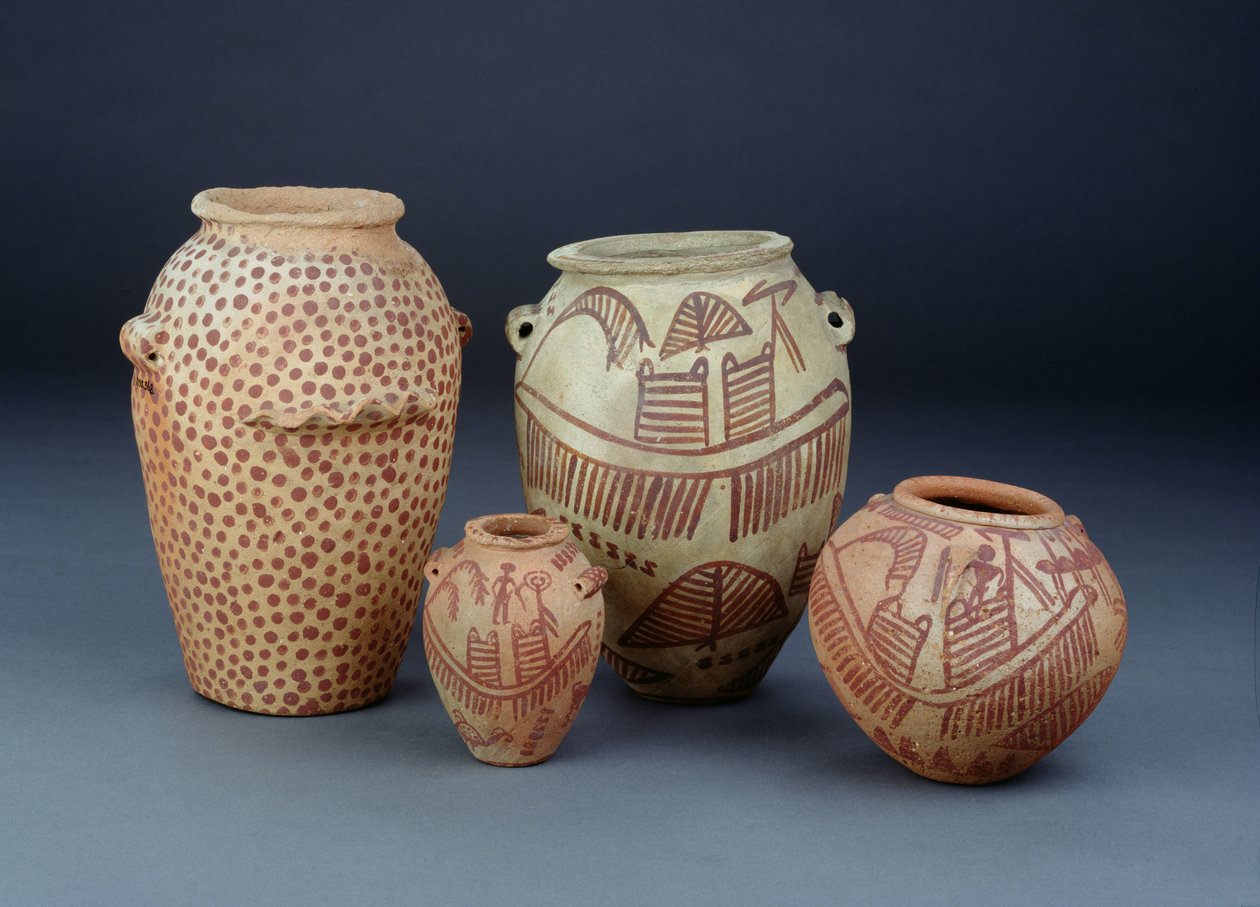 Vaisseaux avec scènes du Nil, Naqada et Abadaya, fin prédynastique - Egyptian