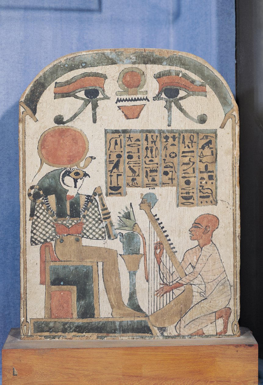 Stèle du harpiste Djedkhonsuiuefankh, Égyptien, Troisième Période Intermédiaire - Egyptian 22nd Dynasty