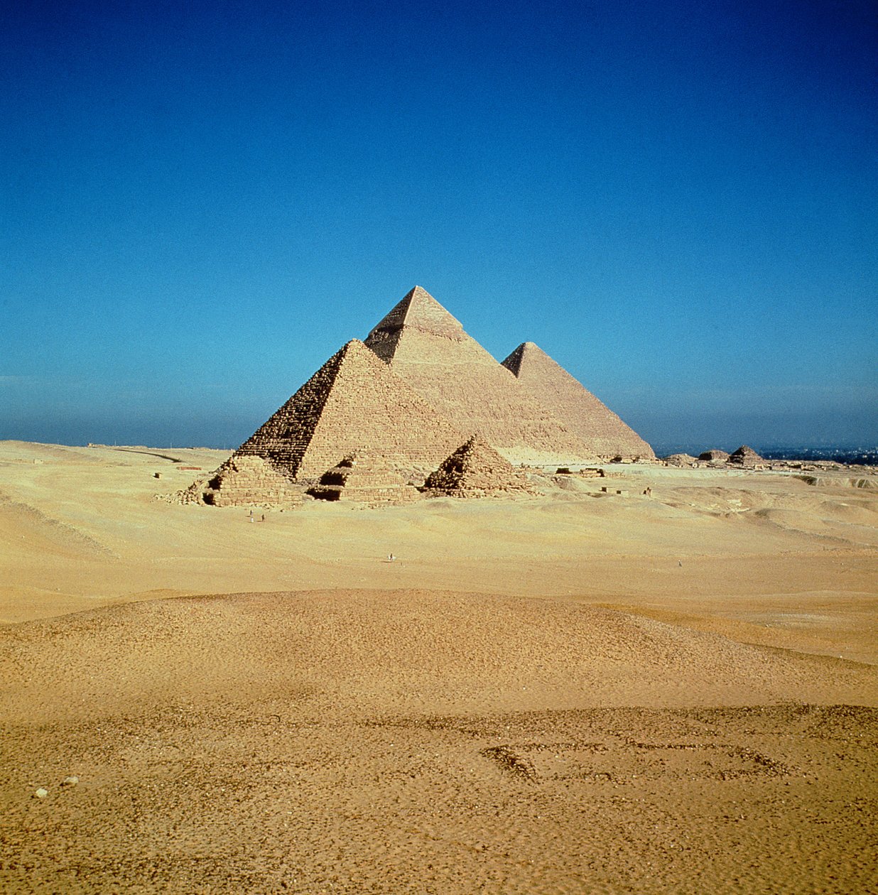 Vue des Pyramides de Khéops, Khafre et Menkaourê, Ancien Empire - Egyptian 4th Dynasty