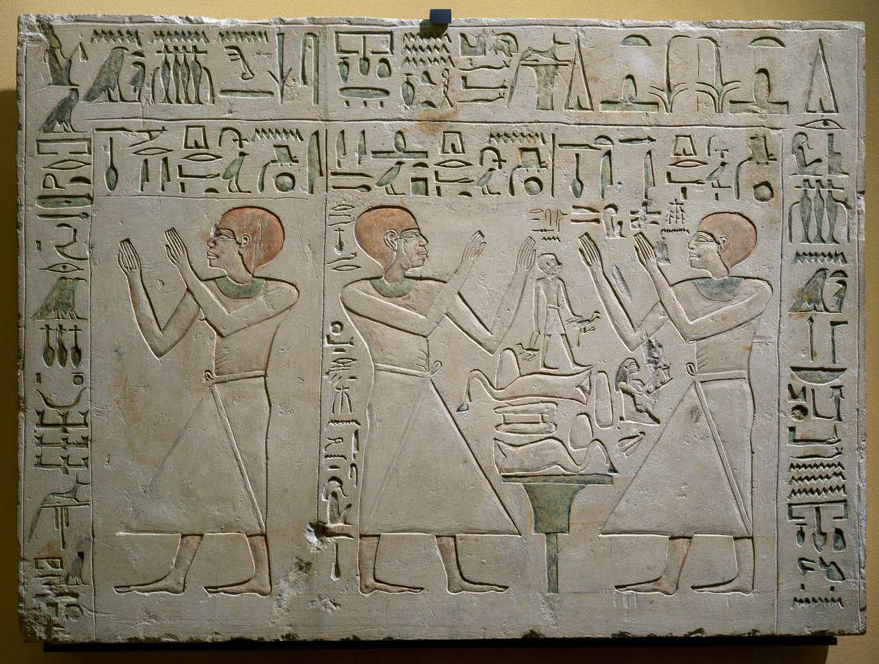 Mery, Hetepuy et Khety, chanceliers communs sous le règne de Senwosret I, stèle en calcaire peint, civilisation égyptienne, Moyen Empire, Dynastie XII - Egyptian 12th Dynasty