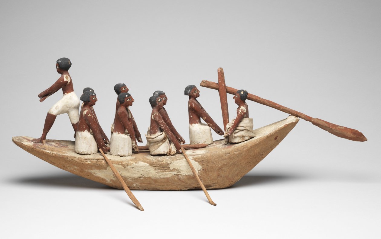 Modèle de bateau à voile de la tombe de Khety (Beni Hasan) Moyen Empire, c.2010 av. J.-C. - 1950 av. J.-C. - Egyptian 12th Dynasty