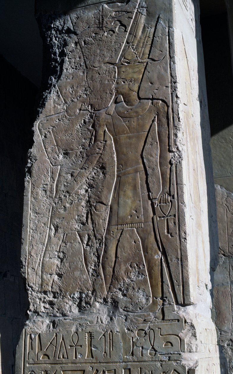 Bas-relief, Temple funéraire de la reine Hatchepsout, Djeser-Djeseru (Saint des Saints), Deir el-Bahari, Louxor, Thèbes (site du patrimoine mondial de l