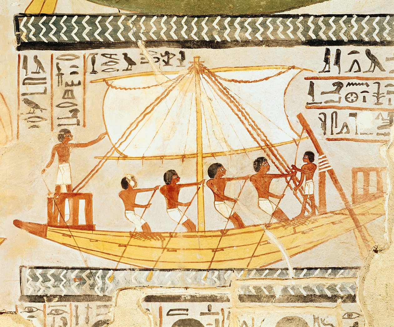 Bateliers sur le Nil, de la tombe de Sennefer, Nouvel Empire - Egyptian 18th Dynasty