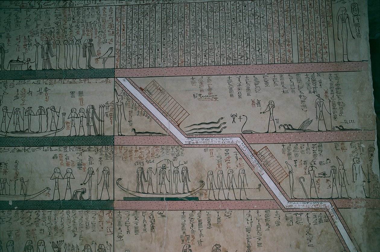 Égypte, Louxor, Vallée des Rois, tombe de Thoutmosis III, fresques de la chambre funéraire - Egyptian 18th Dynasty